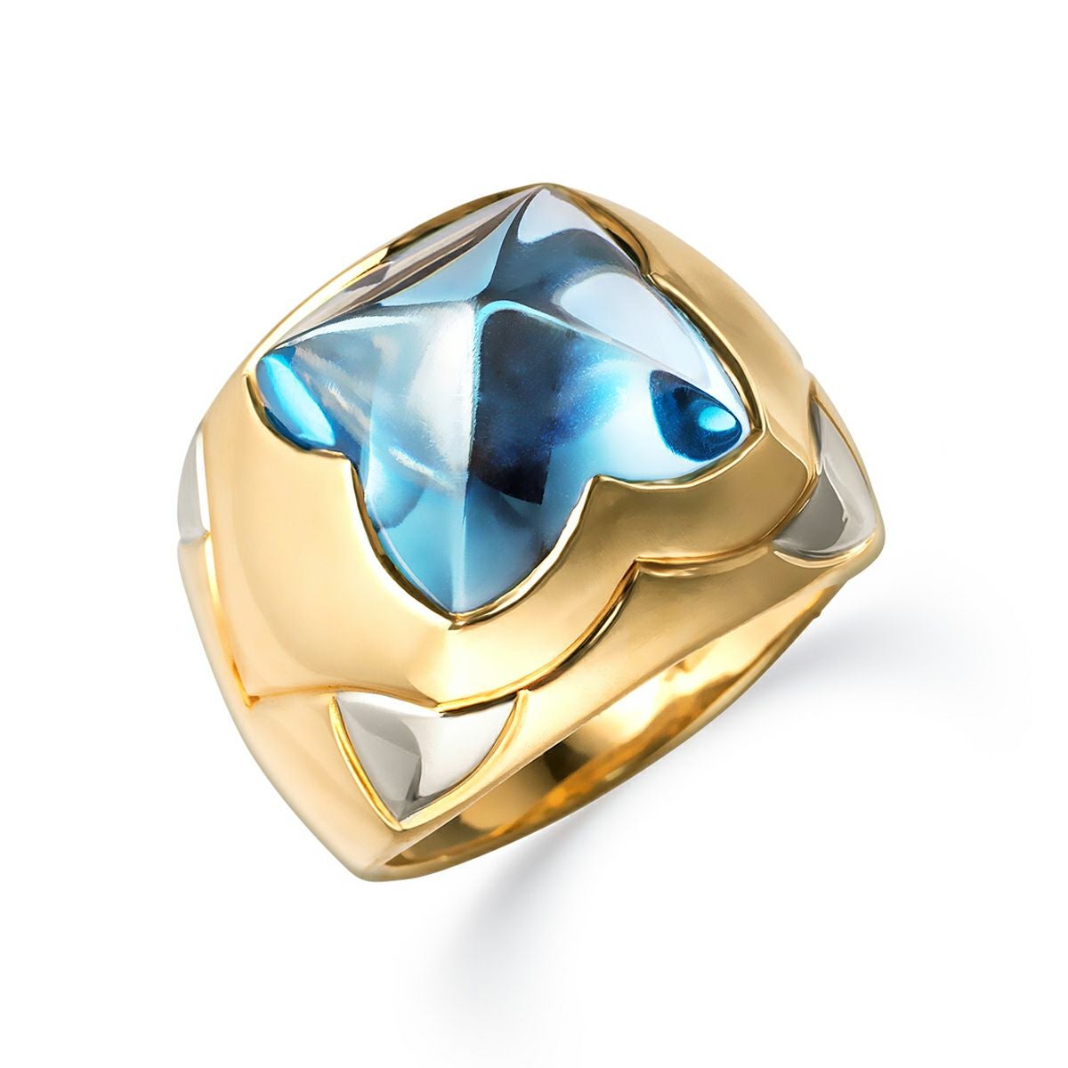 BVLGARI】ブルガリ ピラミデ リング ブルートパーズ 750WG サイズ17号