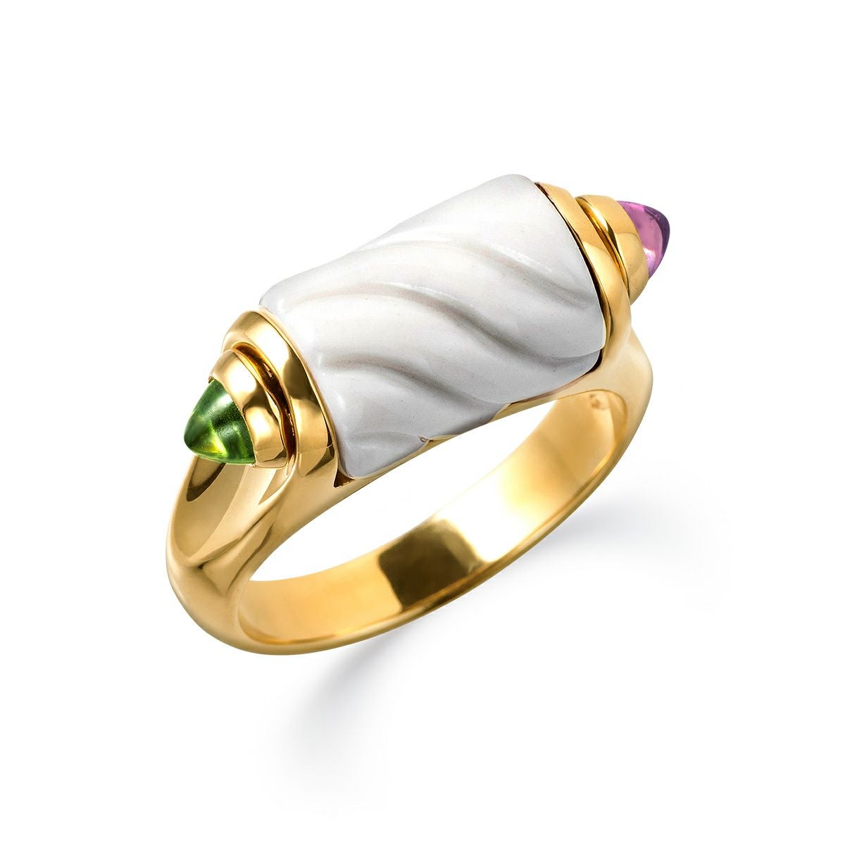 BVLGARI ブルガリ　チャンドラ　訳あり　リング BVLGARI ブルガリ チャンドラ グリーントルマリン リング・指輪 K18
