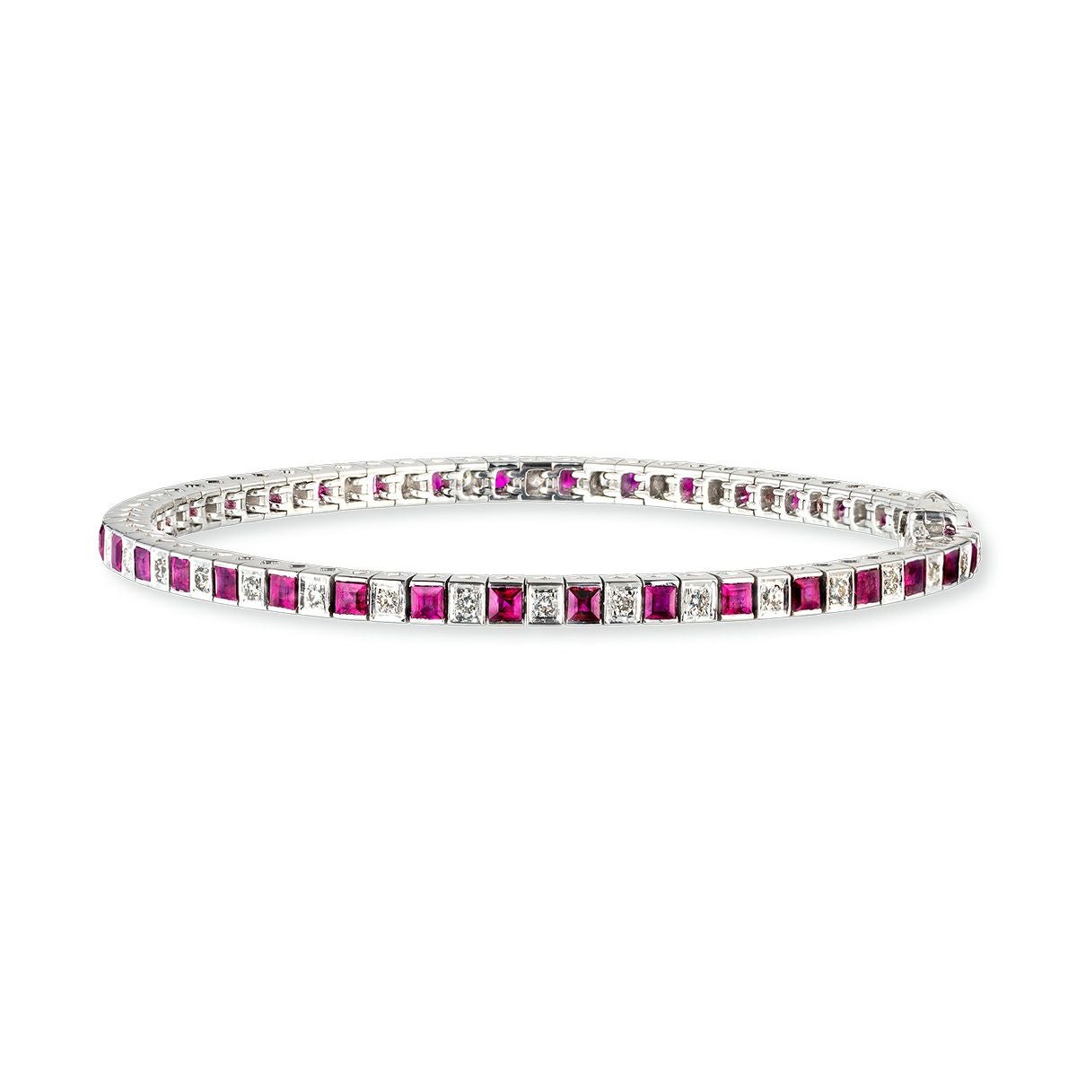 総計7.7ct K18WGルビー ダイヤモンド　 テニスブレスレット K18WG ルビー ダイヤモンド テニス ブレスレット | アラジン ONLINE SHOP