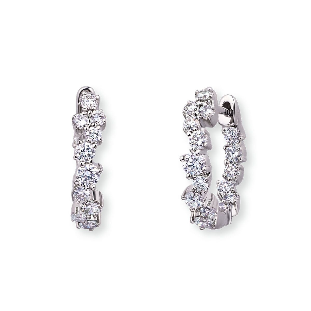 ☆ フープピアス合計0.32ct K18WG K18WG ダイヤモンド フープ ピアス | アラジン ONLINE SHOP