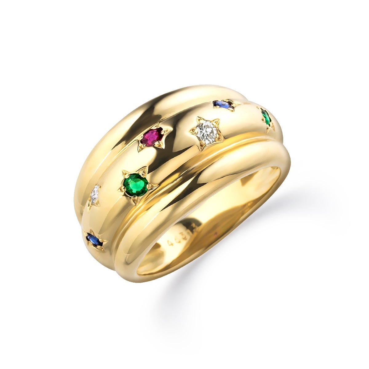 ヴィンテージ モーブッサン マルチストーン リング