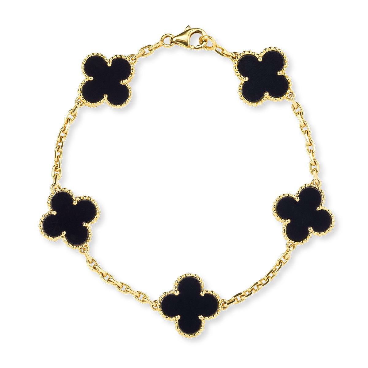 ヴァンクリーフ&アーペル ヴィンテージ アルハンブラ オニキス ブレスレット 5モチーフ