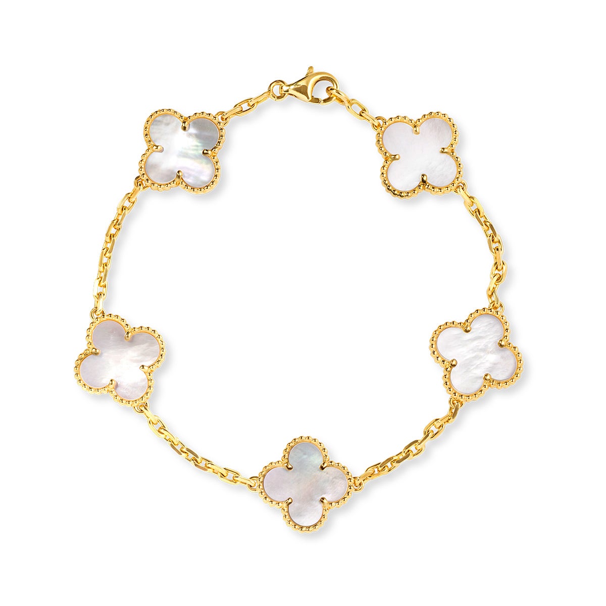 ヴァンクリーフ&アーペル ヴィンテージ アルハンブラ マザーオブパール ブレスレット 5モチーフ